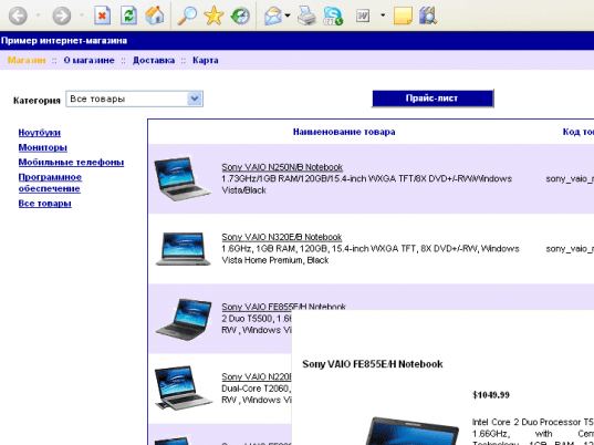 Shopping cart software & e-commerce solution RapidShop Screenshot 1