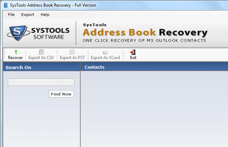 Address Book Recovery Software Screenshot 1
