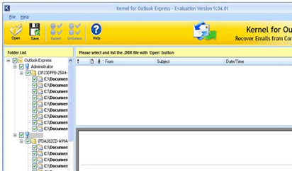 Outlook Express Email Recovery Screenshot 1