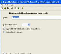 Export Database to SQL for SQL server Screenshot 1