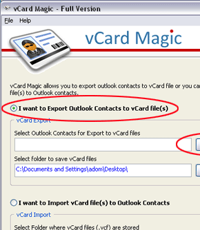 Export vCard from Outlook 2003 Screenshot 1