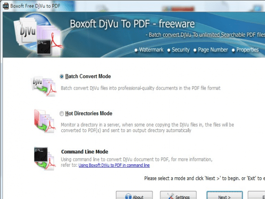 Boxoft Free DJVU to PDF (freeware) Screenshot 1