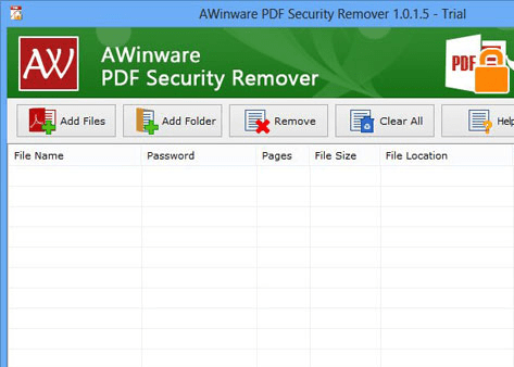 AWinware Pdf Password Remover Screenshot 1