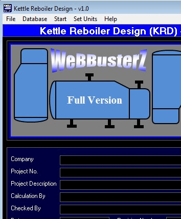 Kettle Reboiler Design (KRD) Screenshot 1