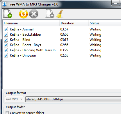 Free WMA to MP3 Changer Screenshot 1