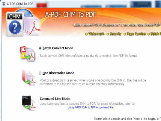 A-PDF CHM to PDF Screenshot 1