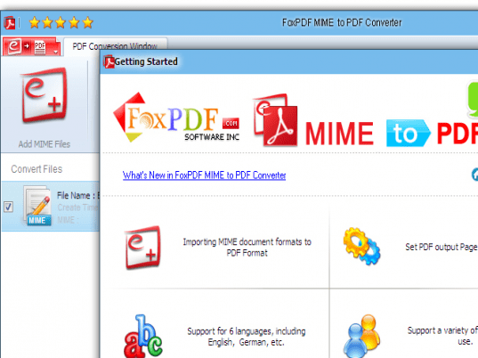 FoxPDF Mime to PDF Converter Screenshot 1