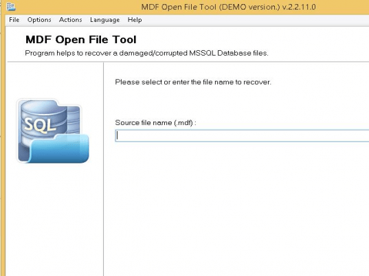 MDF Open File Tool Screenshot 1