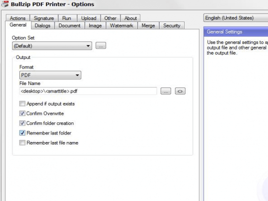 Bullzip PDF Printer Screenshot 1