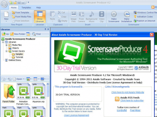 Axialis Professional Screen Saver Producer Screenshot 1