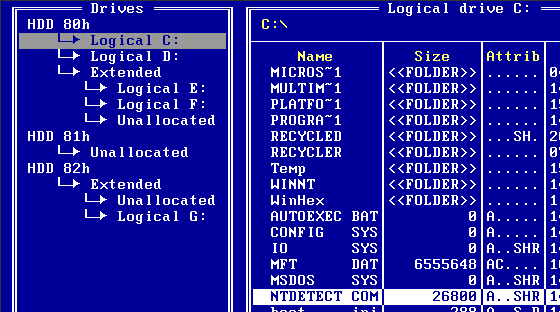 NTFS Reader for DOS Screenshot 1