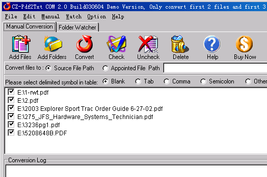 CZ-Pdf2Txt COM Screenshot 1