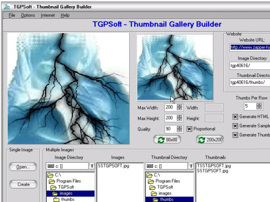 TGPSoft Thumbnail Gallery Builder Screenshot 1