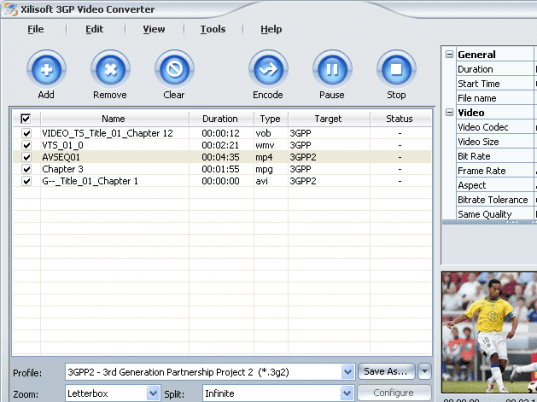Xilisoft 3GP Video Converter Screenshot 1