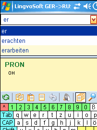 LingvoSoft Dictionary German <-> Russian for Pocket PC Screenshot 1