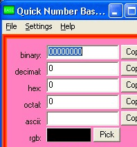 Quick Number Base Converter Screenshot 1