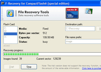 F-Recovery for CompactFlash Screenshot 1