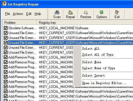 1st Registry Repair Screenshot 1