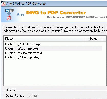 DWG to PDF Converter Std Screenshot 1