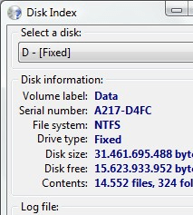 Disk Index Screenshot 1