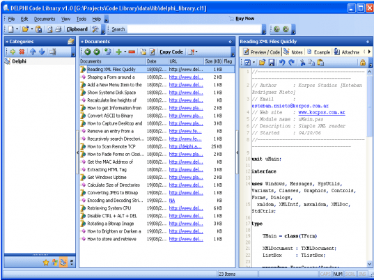 Delphi Code Library Screenshot 1