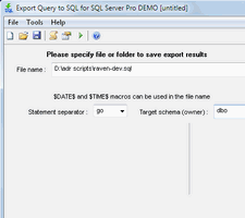 Export Query to SQL for SQL server Screenshot 1