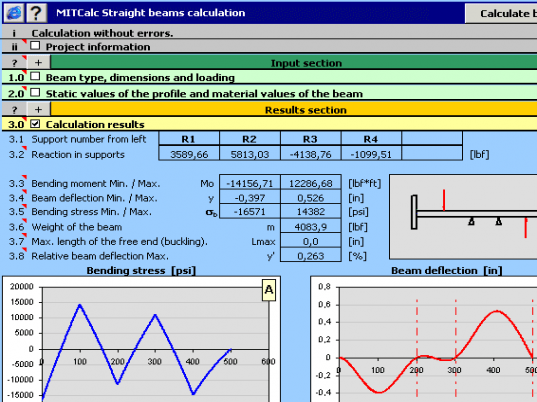 MITCalc - Beam Calculation Screenshot 1