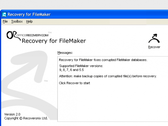 Recovery for FileMaker Screenshot 1
