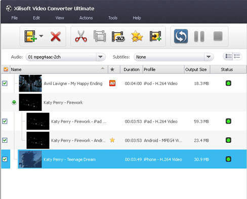 Xilisoft Video Converter Platinum Screenshot 1