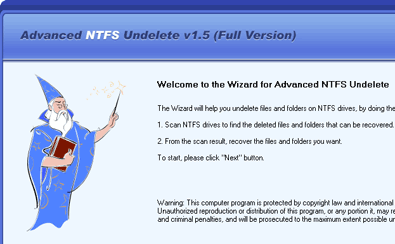 Advanced NTFS Undelete Screenshot 1
