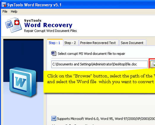 Repair Word File Screenshot 1