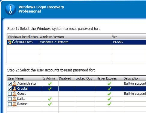 Windows Login Recovery Professional Screenshot 1