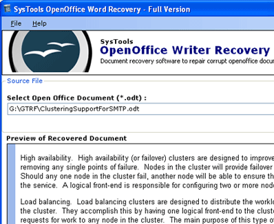 Read Damage Open Office Database Screenshot 1