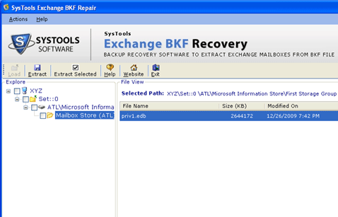 Exchange NTBackup Recovery Screenshot 1