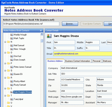 Lotus Notes Address Book Conversion Screenshot 1
