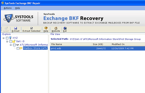 MS Exchange 2007 Backup Recovery Screenshot 1