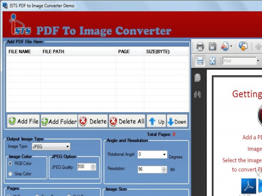 PDF To Image Software Screenshot 1
