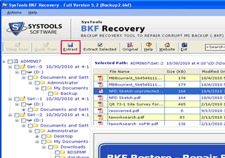SysTools BKF Repair Tool Screenshot 1
