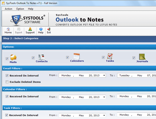 Outlook to Notes Converter Address Book Screenshot 1