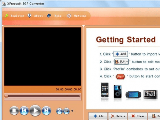 XFreesoft 3GP Converter Screenshot 1
