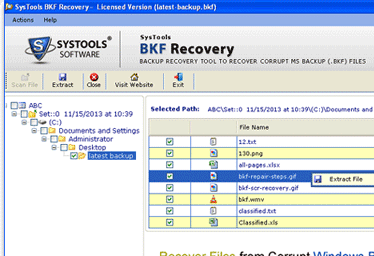 Repairmybackup Files Free Screenshot 1