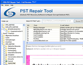 MS Outlook PST Viewer Screenshot 1