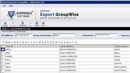 GroupWise Contacts to Outlook PST Screenshot 1