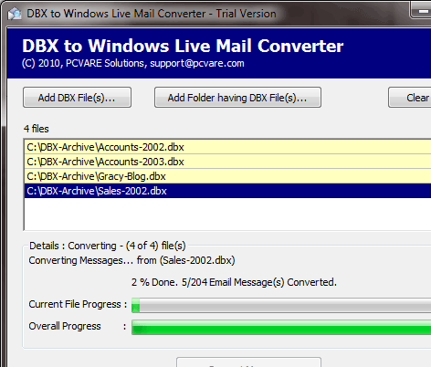 Convert DBX to Windows Live Mail Screenshot 1