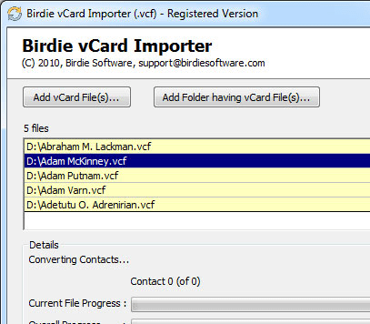 Birdie vCard Importer PRO Screenshot 1