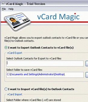 Import vCard to Outlook Vista Screenshot 1