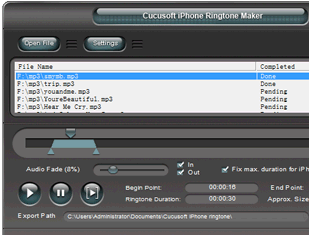 Cucusoft iPhone Ringtone Maker Screenshot 1
