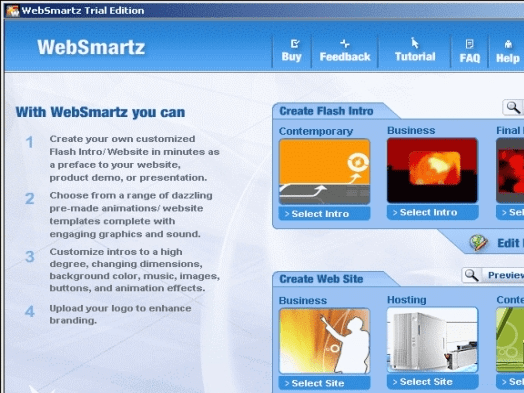 Websmartz Website Builder Screenshot 1