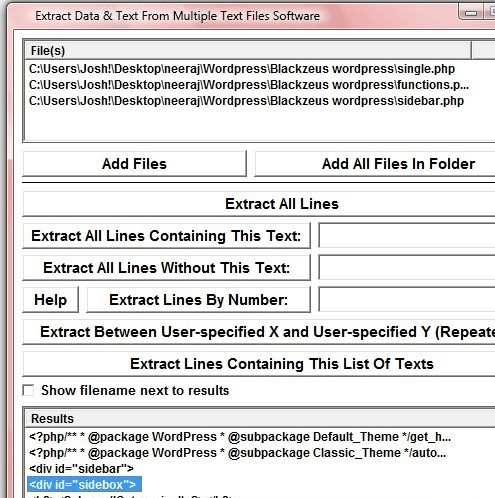 Extract Data & Text From Multiple Text Files Software Screenshot 1