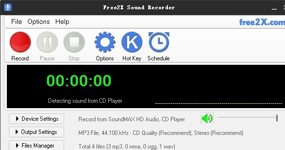 Free2X Sound Recorder Screenshot 1